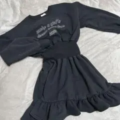 リルリリー　lilLilly ウエストマークスウェットワンピース　裏起毛