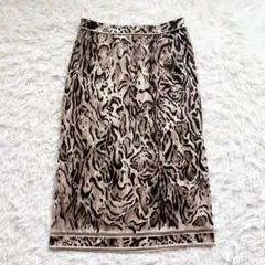 美品✨LEONARD レオパード ヒョウ柄 スカート　シルク混のサムネイル