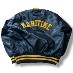 80s USA製 Maritime ミリタリー カレッジ ナイロンスタジャン