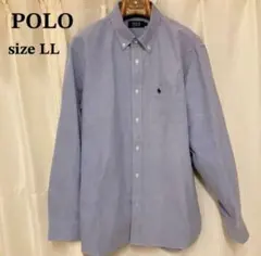 POLO ポロ ボタンダウンシャツ ライトブルー 刺繍ロゴ オックスフォードLL