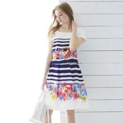 激レア完売品QUEENS COURTセットアップ花柄ボーダー0のサムネイル