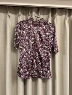 花柄 半袖シャツ パープル系