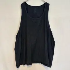 フルーツオブザルーム 無地タンクトップ Uネック ビッグサイズ2XL 黒 綿