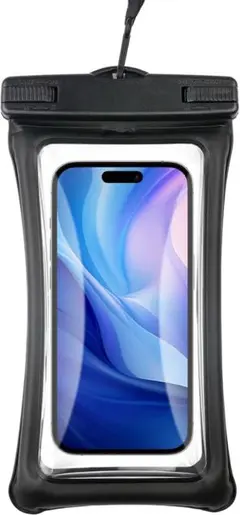 スマホ防水ケース IPX8 浮く ブラック