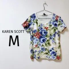 8 KAREN SCOTT フラワープリント 半袖Tシャツ M トップス