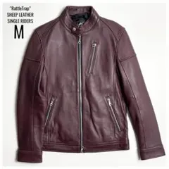 【美品】ラトルトラップ/シープレザーシングルライダースジャケット/羊革/ボルドー