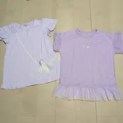 150 160　ラベンダー　半袖Tシャツ　anyfam