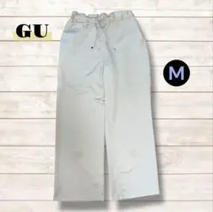 【GU】 アイボリー ワイドパンツ M