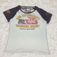 古着 Y2K サーフプリント Tシャツ ラグラン 半袖 ストリート