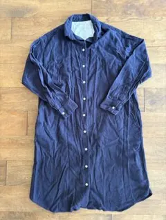 早い者勝ち！無印良品 ネイビー 長袖シャツワンピース XS 〜 S