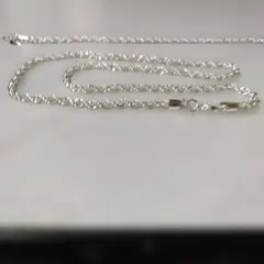 シルバー 925ツイストチェーン ネックレスブレスレットセット