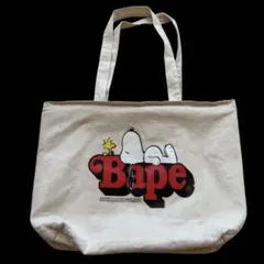 Bape スヌーピー 迷彩 トートバッグ　リバーシブル　おまけ付きのサムネイル