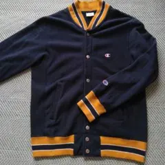 Champion Reverse Weave カーディガン M ネイビーイエロー