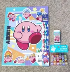 星のカービィ 文房具セット(下敷き・えんぴつ３本・えんぴつキャップ・消しゴム)のサムネイル