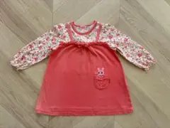 ミキハウス 長袖トップス カットソー ドッキングワンピース90cm 女の子