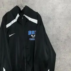 NIKE ナイキ　トラックジャケット　チームロゴ　メンズL 黒　古着