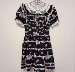 LIZ LISA Creamy Berry柄ワンピース ブラック Mサイズ