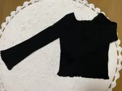 Chico 黒 長袖 トップス ニット リボン付き