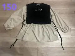 しまむら/カットソービスチェ風シャツブラウス/150