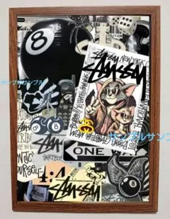 STUSSYロゴポスター モノクロ ストリート アート インテリア フレーム