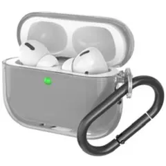 AirPods Pro3 ケース 耐衝撃性 カラビナ付き ワイヤレス ブラック