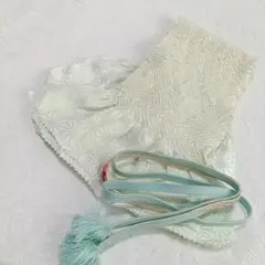 C4 帯揚げ 帯締め セット しぼり アイスブルー