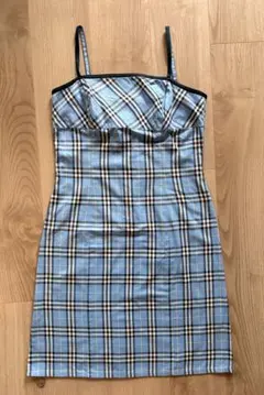 BURBERRY BLUE LABEL チェック キャミワンピース 38 ブルー - メルカリ