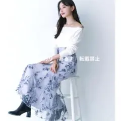 【新品】エンブロイダリーオリジナル花柄刺繍バックレースアップマーメイドスカート