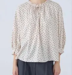 トゥモローランド　Ballsey ドットプリント フリルネックブラウス