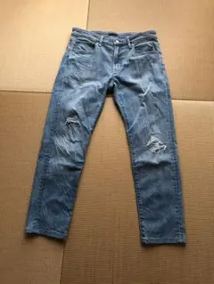 UNIQLO メンズ スキニーデニム ライトブルー ダメージ加工