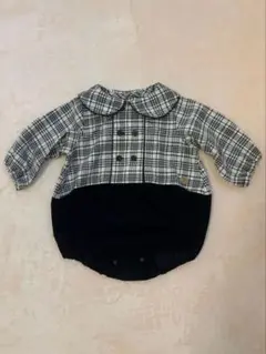 apreslescours 【新品】チェック柄 ロンパース 70cm