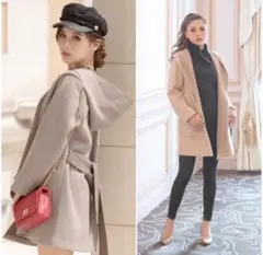 フード付き❤️グレージュ　フードコート