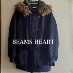 BEAMS HEART フライトジャケット風フーデッドコート 中綿アウター M