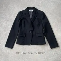 NATURAL BEAUTY BASIC/ウールテーラードジャケット/M/黒