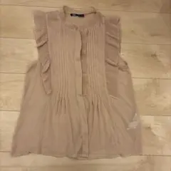 ZARA フリルノースリーブシャツ Sサイズ ピンク