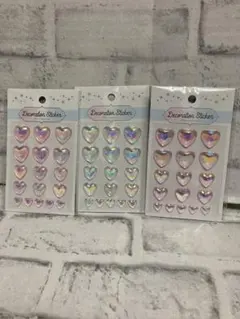 【正規品】ハート型デコレーションシール3枚セット ダイソー　人気商品