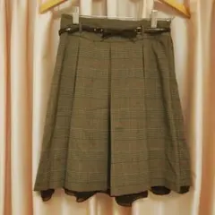 【L'EST ROSE】【新品】【秋冬】グレンチェックタックフレアスカート