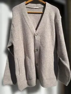 GU 　ブラッシュドヤーンカーディガン　ベージュ系　Lサイズ