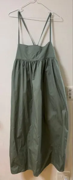 ニコアンド　ミニタリーキャミワンピース カーキ ロング丈