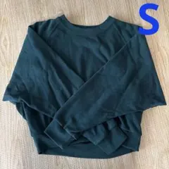 UNIQLO スウェットクロップドシャツ グリーン S