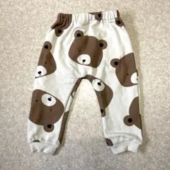 新品　ズボン　パンツ　90 裏起毛　タグ　冬　タグ　くま　ベージュ