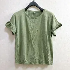 OLD NAVY フリル袖 Tシャツ Mサイズ オリーブグリーン