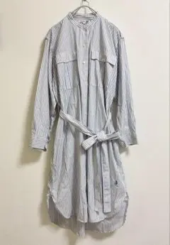 ユニクロ JW ANDERSON シャツワンピース 長袖 ストライプ