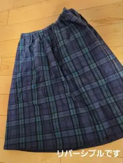 anysis　リバーシブル ネイビー チェック柄 スカート