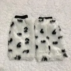 女性のための長いヒョウの毛皮のレッグウォーマー、パンクブーツカバー、原宿