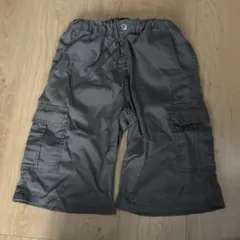 グレー カーゴハーフパンツ ゴムウエスト