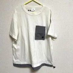 アイボリー/グレー ポケット付きTシャツ 140