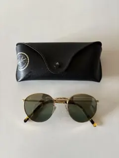 Ray-Ban ゴールドラウンドサングラス ケース付き