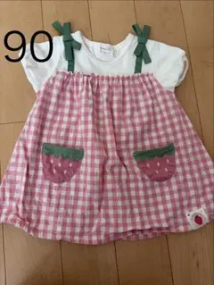 新品⭐ファミリア　さくらんぼ刺繍　ワンピース　80 Sale☆familiar☆ 80 ワンピース さくらんぼの刺繍 ポケット - メルカリ