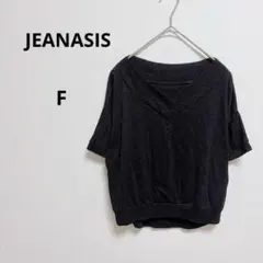 ジーナシス　ブラック　Vネック 半袖 トップス　シンプル　無地　ナチュラルのサムネイル